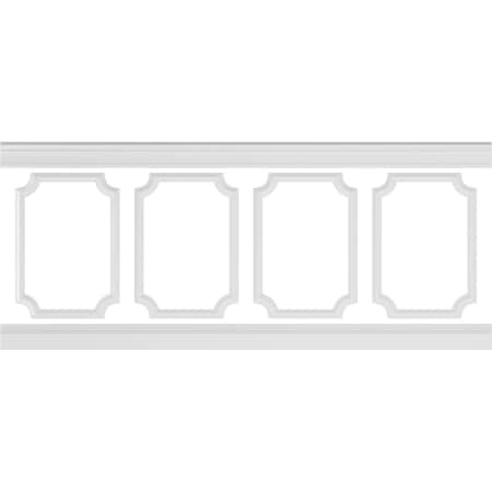 Ekena Millwork 94 1/2"L (Adjustable 40"H to 44"H) Ashford Scalloped Panel Traditional Wainscot Paneling Kit WPKUSC031P040